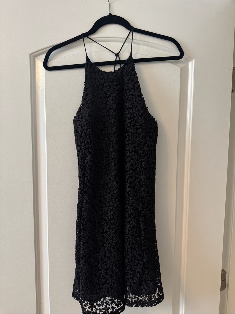 Zara Black Lace Halter Mini Dress